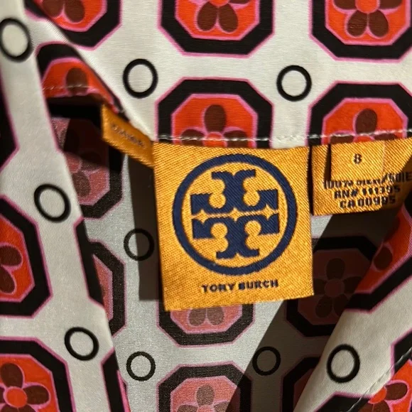 Tory Burch Red and Orange Geometric Dress - Picture 5 of 5